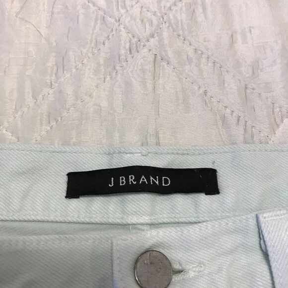J. Brand Wynne Cropped Straight Jeans Light Green Spearmint Destruct Size 29 - Picture 5 of 9